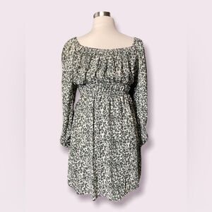 Animal Print Plus Size Off The Shoulder Long Sleeve Dress